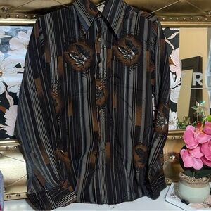 70s Kennington California Mens Shirt Medium Disco Button Up Retro point collar